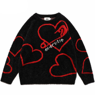 "Pin-Heart" Wool Sweater