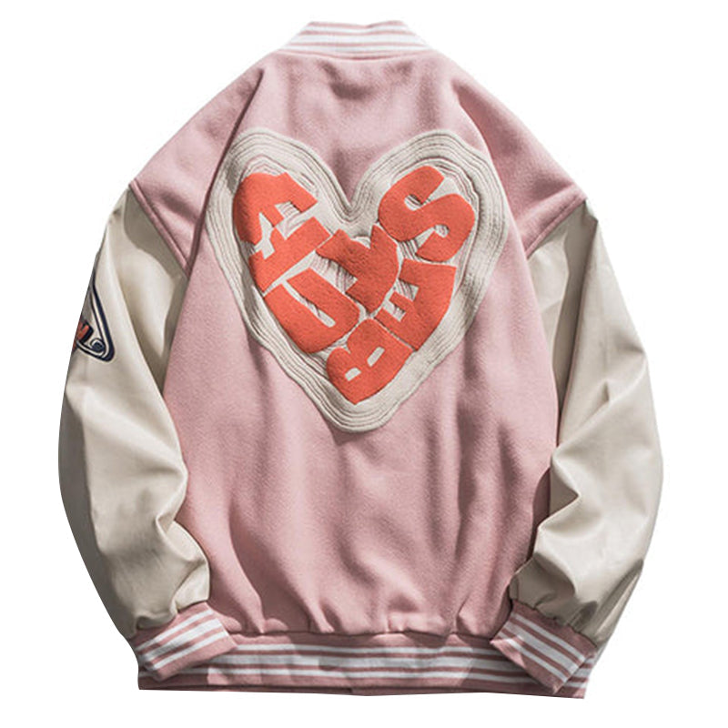 "Pinned-Hearts" Varsity Jacket