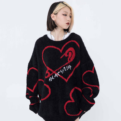 "Pin-Heart" Wool Sweater