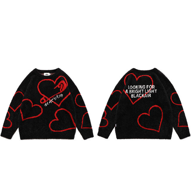 "Pin-Heart" Wool Sweater