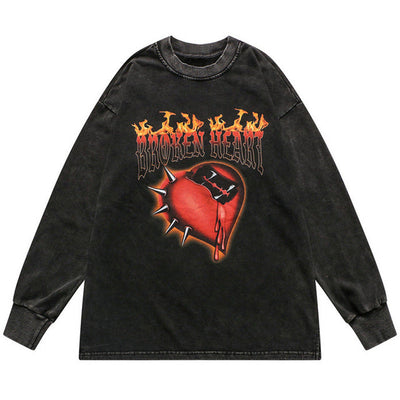 "Broken-Heart" Long Sleeve Tee