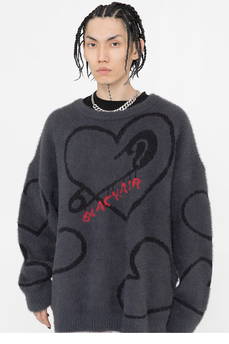 "Pin-Heart" Wool Sweater