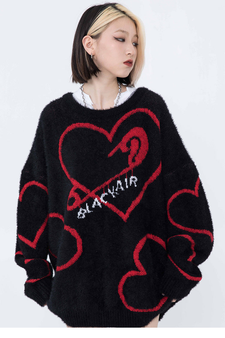 "Pin-Heart" Wool Sweater