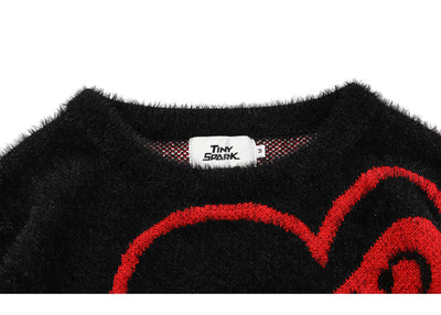 "Pin-Heart" Wool Sweater