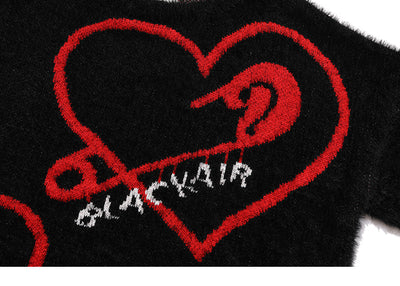 "Pin-Heart" Wool Sweater